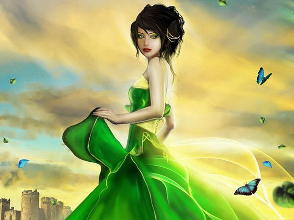 femme à la robe verte