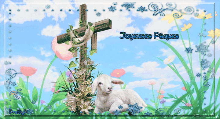 Image religieuse de Pâques avec l'Agneau Pascal - Carte de Pâques