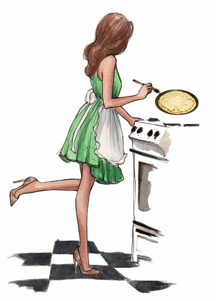chandeleur-jolie femme-crêpe-recette-personnage-cuisinière