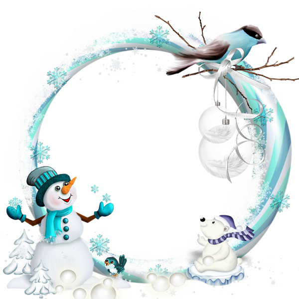 hiver cadre frame encadrement bonhomme neige