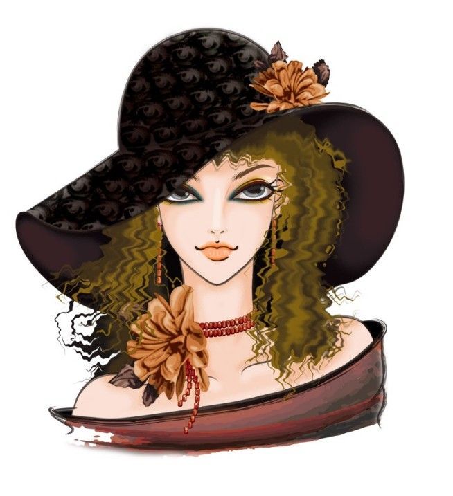 Femme, à, a, chapeau, aquarelle, peinture | Vecteur Premium généré à